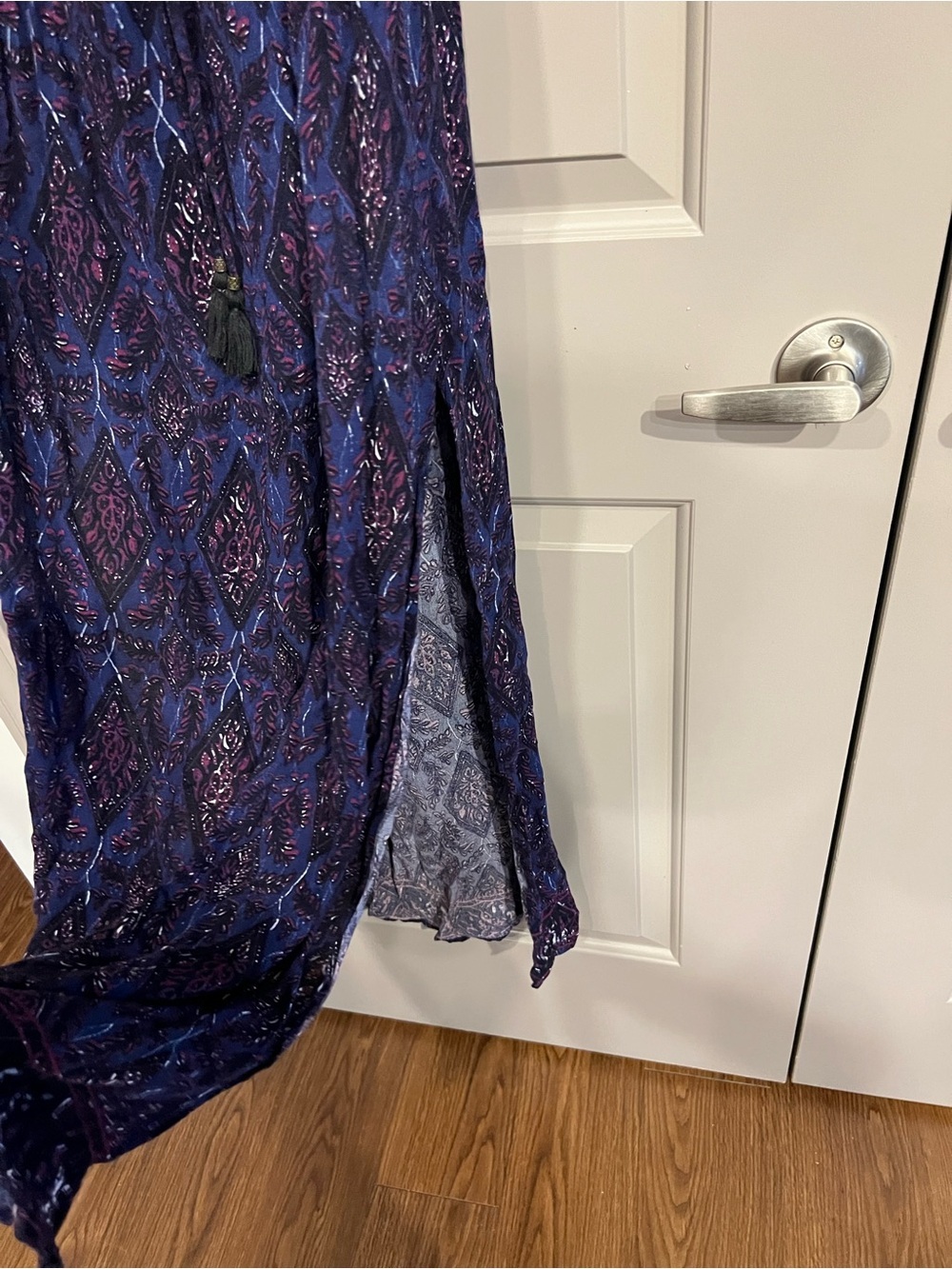 Forever 21 Purple and Navy Printed Strapless Flowy Maxi Dress - Picture 7 of 8